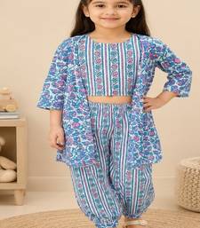 Floral 3pc kurta set with jacket