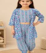 Floral 3pc kurta set with jacket