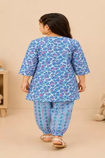 Floral 3pc kurta set with jacket