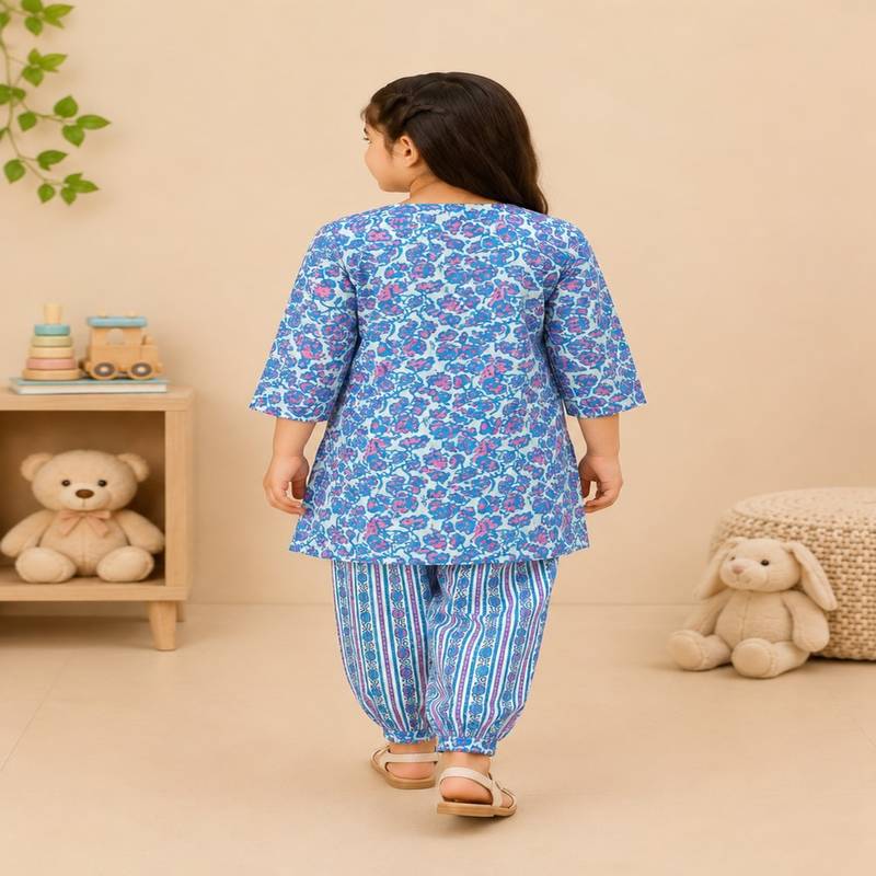 Floral 3pc kurta set with jacket