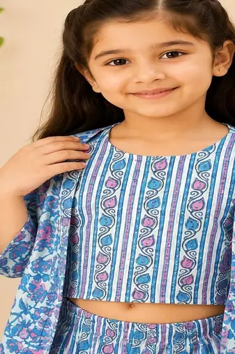 Floral 3pc kurta set with jacket