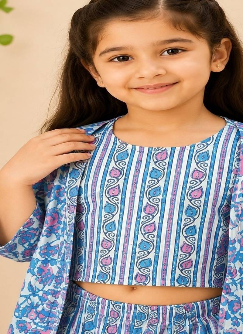 Floral 3pc kurta set with jacket