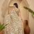 golden beige gold crush silk blend embroidered saree with belt white thread work festive designer saree
