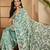 mint green gold crush silk blend embroidered saree with belt white thread work designer festive saree