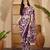 grape purple gold crush silk blend embroidered saree with belt white thread work festive designer saree
