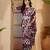 grape purple gold crush silk blend embroidered saree with belt white thread work festive designer saree