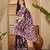 grape purple gold crush silk blend embroidered saree with belt white thread work festive designer saree