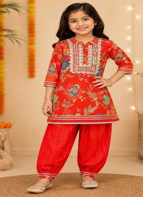 Red patiala kurta set 1