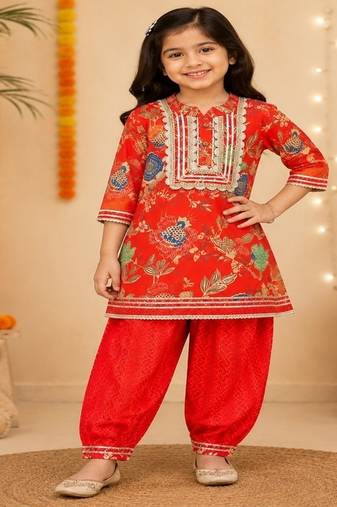 Red patiala kurta set