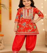 Red patiala kurta set