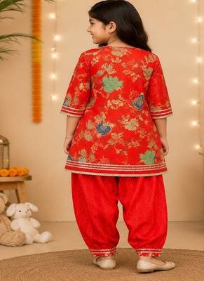 Red patiala kurta set 3