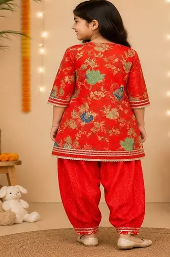 Red patiala kurta set