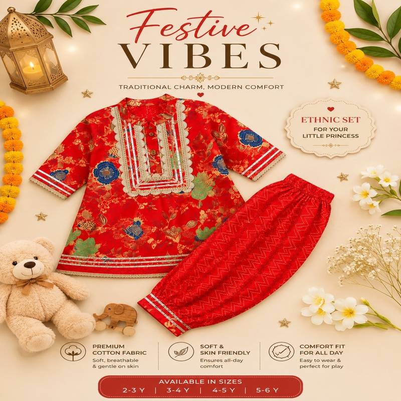 Red patiala kurta set
