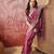pink embroidered saree with paisley motifs
