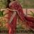 peach embroidered saree with paisley motifs