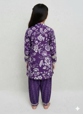 Girls purple kurta set 2