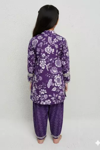 Girls purple kurta set