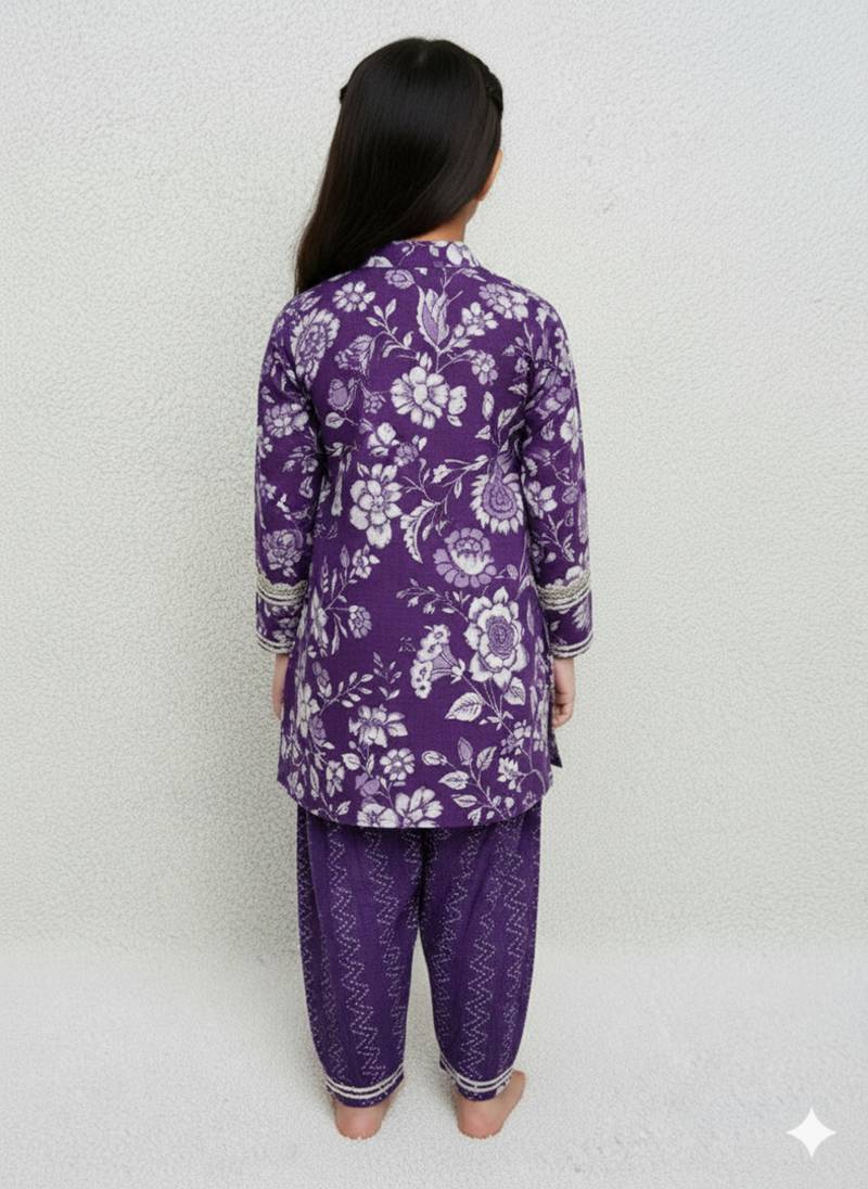 Girls purple kurta set
