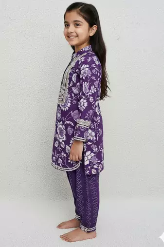 Girls purple kurta set