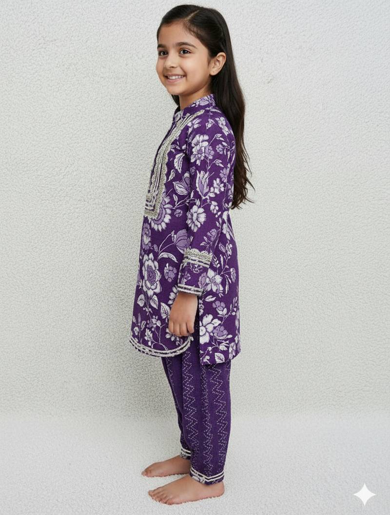 Girls purple kurta set
