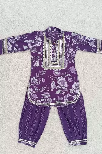 Girls purple kurta set
