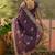 purple embroidered saree with paisley motifs