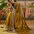 mustard embroidered saree with paisley motifs