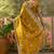 mustard embroidered saree with paisley motifs