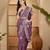 lavender chocolate silk blend embroidered saree with belt sequin work designer party & festive saree