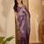 lavender chocolate silk blend embroidered saree with belt sequin work designer party & festive saree