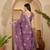 lavender chocolate silk blend embroidered saree with belt sequin work designer party & festive saree