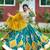 Emerald Color Real Miiror Work Handmade Kodi Lace Attached Cotton Lahenga Choli Set