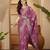 dusty rose chocolate silk blend embroidered saree with belt sequence work festive & party wear saree