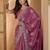 dusty rose chocolate silk blend embroidered saree with belt sequence work festive & party wear saree