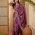dusty rose chocolate silk blend embroidered saree with belt sequence work festive & party wear saree