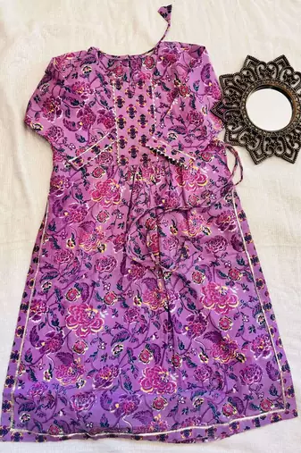 Lavender nyra cut kurta set