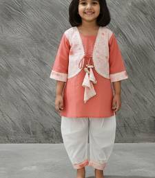 Peach tie-dye kurta set