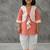 Peach tie-dye kurta set