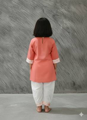 Peach tie-dye kurta set 2