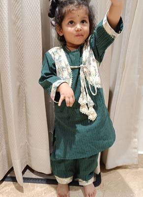 Green afghani kurta set 1