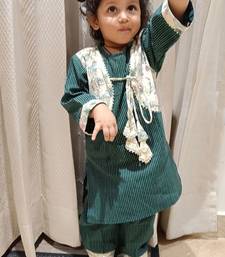 Green afghani kurta set