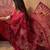 Maroon embroidered sheer saree with floral motifs