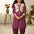 Purple straight kurta set