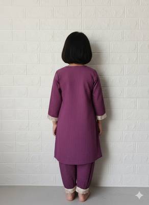 Purple straight kurta set 2