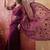 Purple embroidered sheer saree with floral motifs