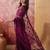 Purple embroidered sheer saree with floral motifs
