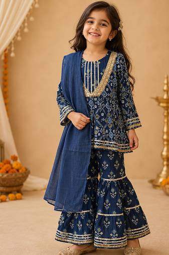 Navy patola sharara set
