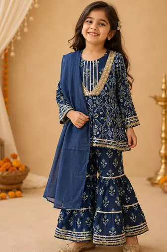Navy patola sharara set