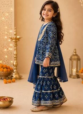 Navy patola sharara set 2