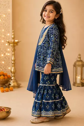 Navy patola sharara set